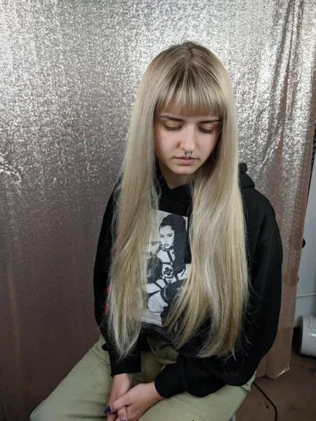 Long blonde dimension ukiah hair