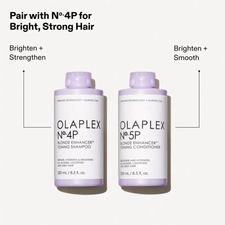 an image showing both bottles of olaplex no4p and no5p suggesting to use them together