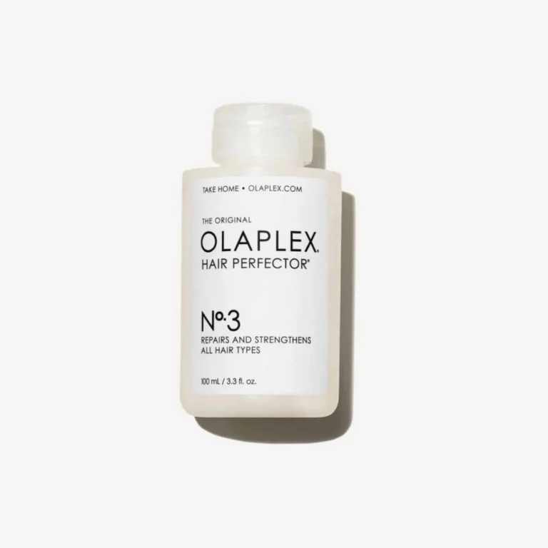 White Olaplex No.3 Hair Perfector bottle for all hair types, repair and strengthening treatment.