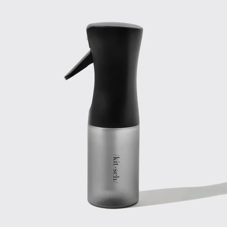 a side profile of the black kitsch spray bottle with a white background