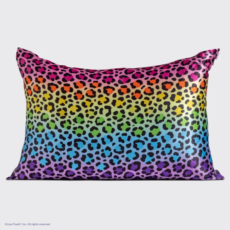 backside of rainbow leopard lisa frank standard size pillowcase