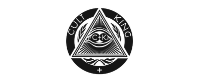 cult + king logo showing a triangle and all seeing eye